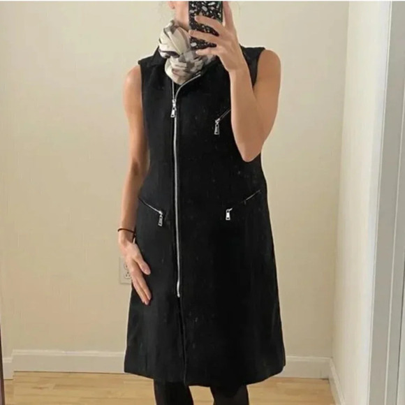 NWT 7 for all Mankind Motorcyle Long Asymmetrical Zip Vest Size X-Small - Picture 1 of 8